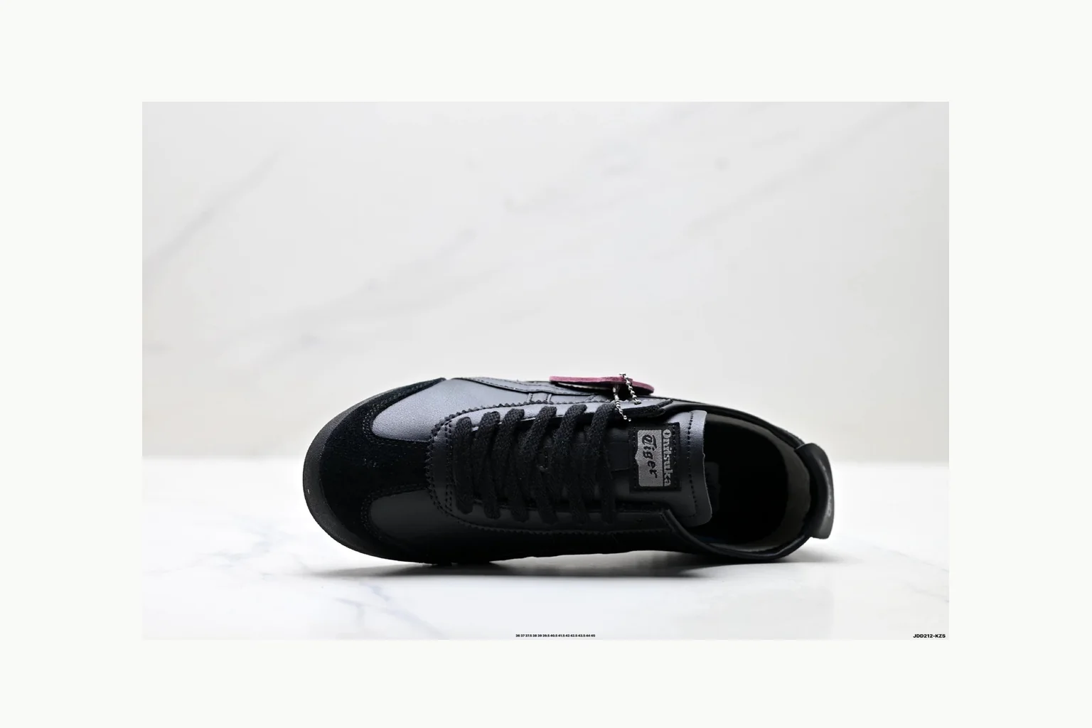 Onitsuka Tiger Black Leather Sneaker shopping brief image showing black black leather retro low-top with leather upper and low top shape thumbnail 5