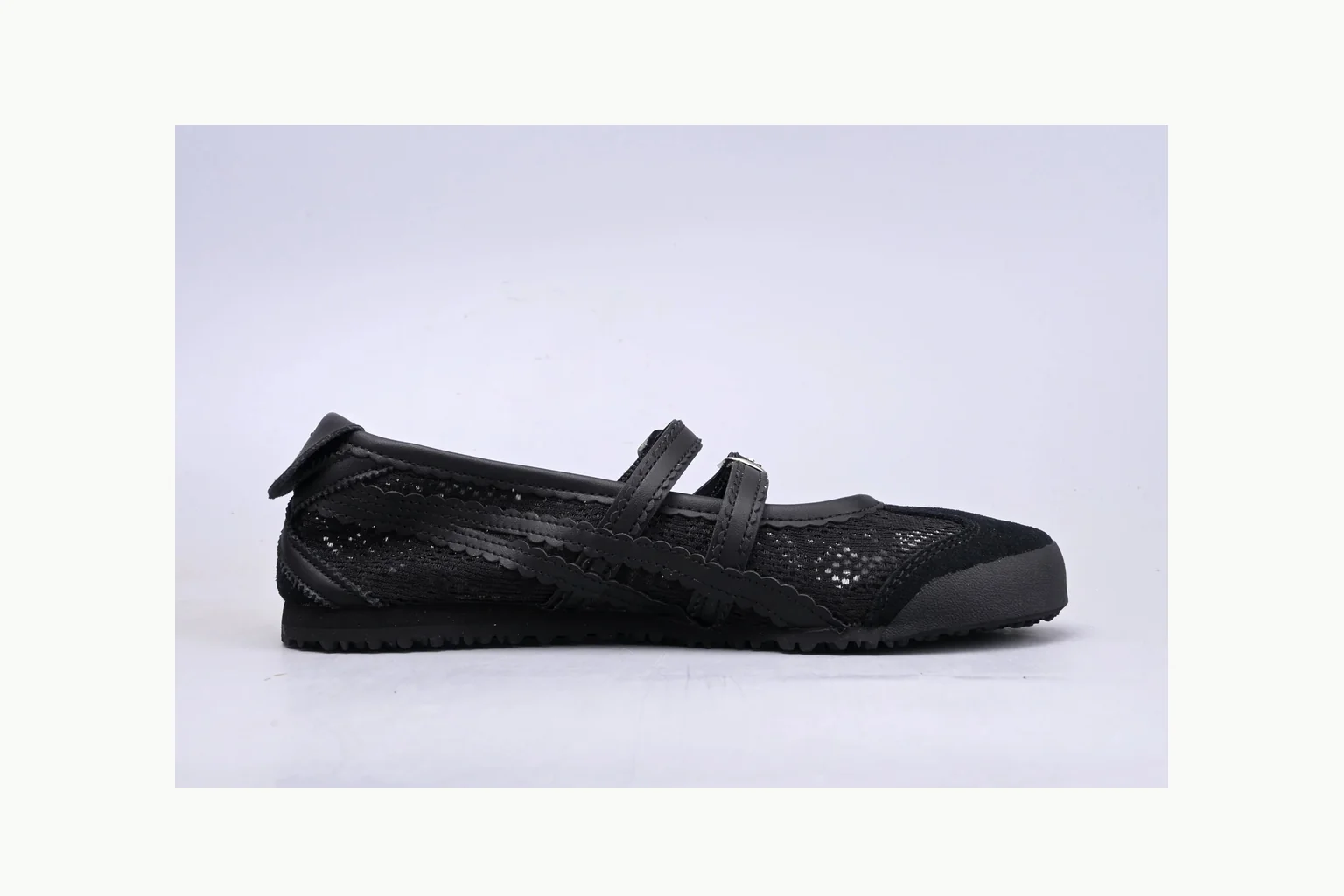 Onitsuka Tiger Black Leather Sneaker shopping brief image showing black black leather retro low-top with leather upper and low top shape thumbnail 4