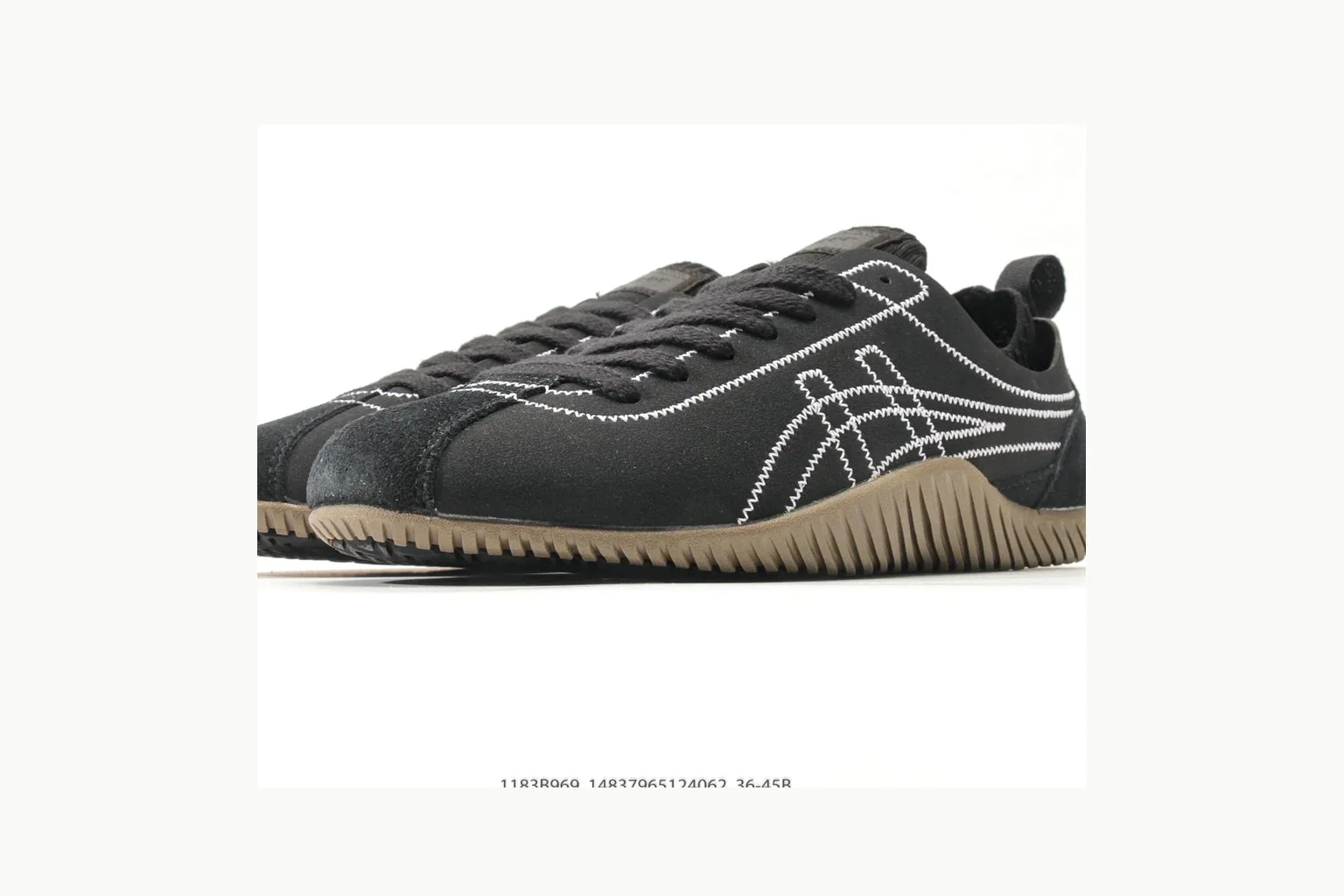 Onitsuka Tiger Black Gum Sneaker shopping brief image showing black gum black gum retro low-top with mixed upper and low top shape thumbnail 2