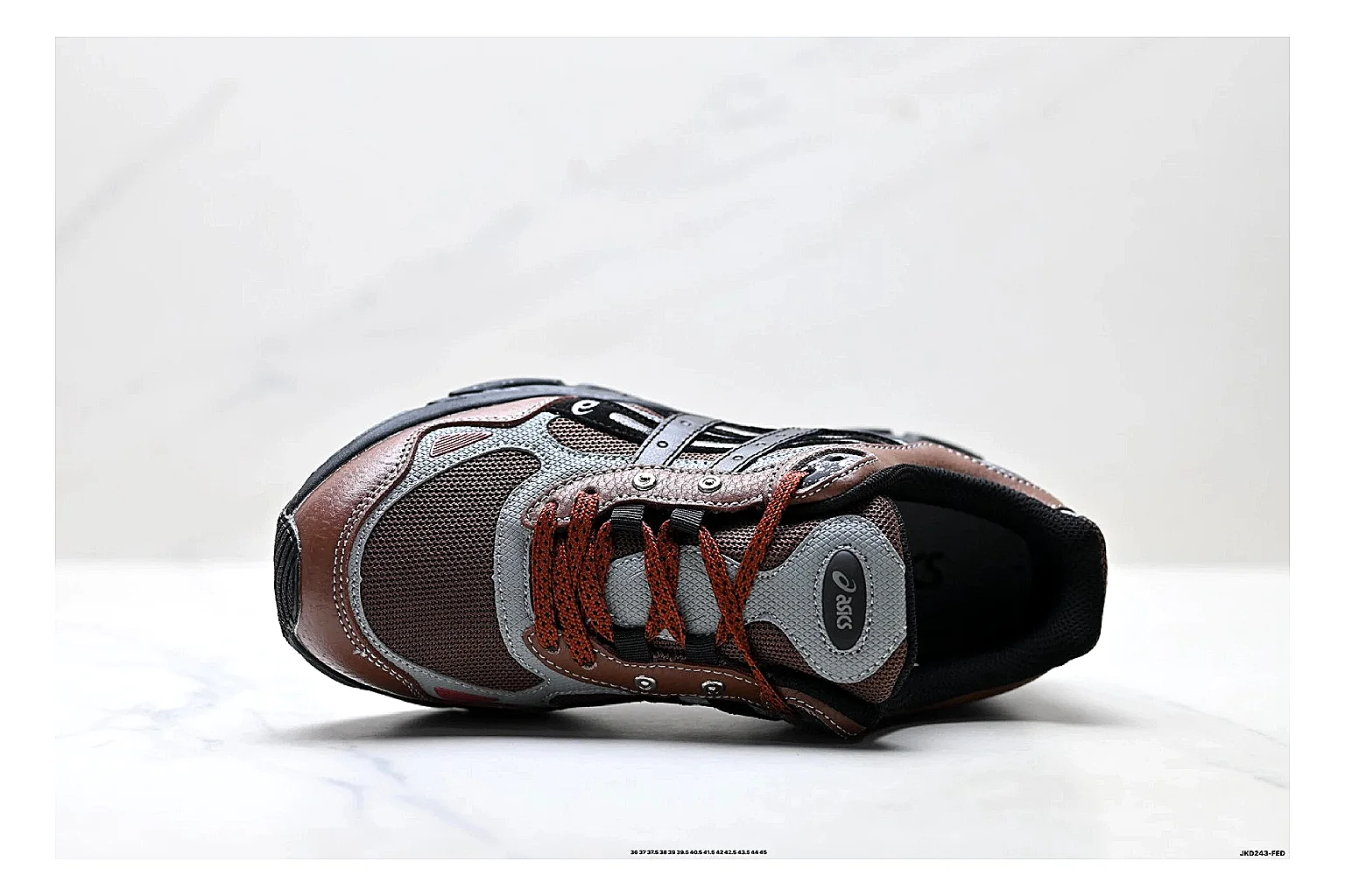 Onitsuka Tiger GEL-C 2.0 Brown Black Sneakers shopping brief image showing brown black mesh runner sneakers with mesh-leather texture, side-profile shape, upper panel lines, and outsole detail thumbnail 5