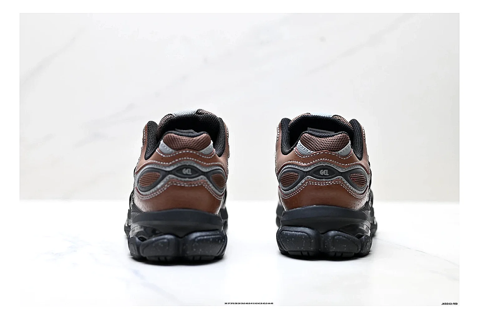 Onitsuka Tiger GEL-C 2.0 Brown Black Sneakers shopping brief image showing brown black mesh runner sneakers with mesh-leather texture, side-profile shape, upper panel lines, and outsole detail thumbnail 6