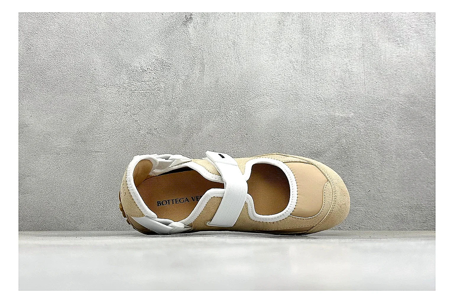 Onitsuka Tiger Mexico 66 Beige Mary Jane shopping brief photo showing beige low sneaker body, slim Mary Jane strap, Onitsuka side stripes, and flat retro sole thumbnail 5