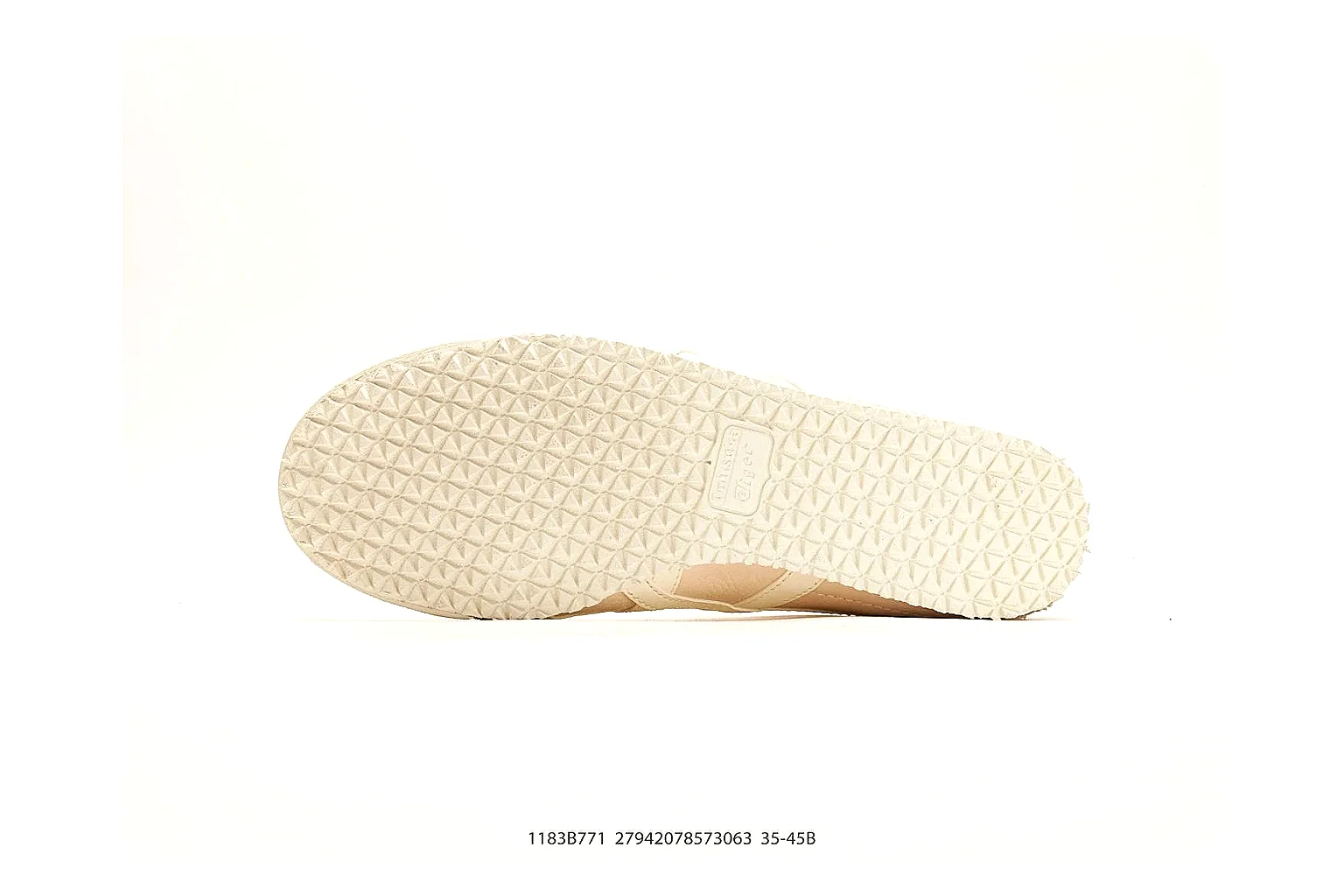 Onitsuka Tiger Mexico 66 Cream Yellow Sneakers shopping brief image showing cream yellow low-top sneakers with leather texture, side-profile shape, upper panel lines, and outsole detail thumbnail 2