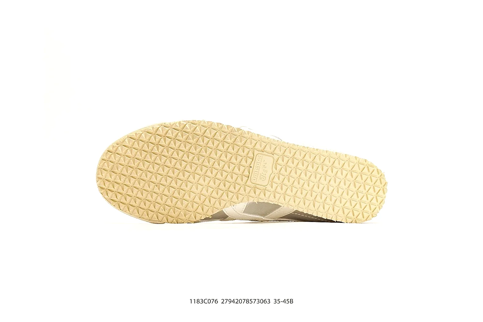 Onitsuka Tiger Mexico 66 Silver White Sneakers shopping brief image showing silver white low-top sneakers with metallic-leather texture, side-profile shape, upper panel lines, and outsole detail thumbnail 2