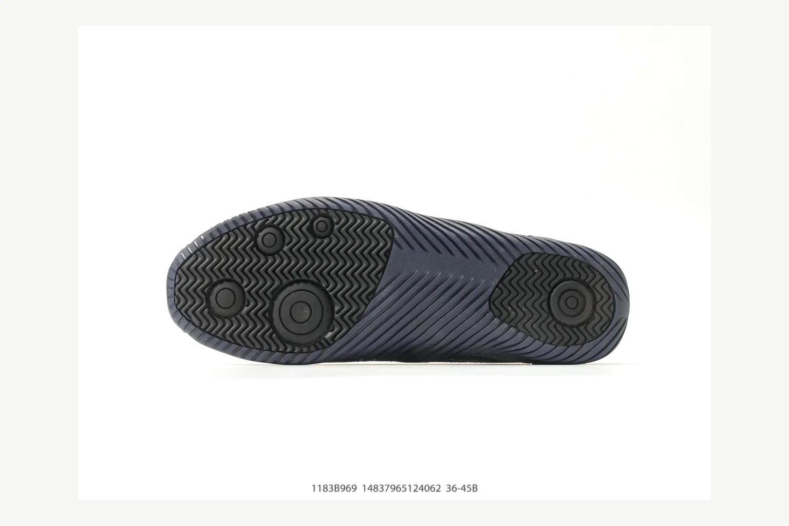 Onitsuka Tiger Navy Low Sneaker shopping brief image showing navy retro stripe low-top with mixed-material upper and low-profile shape thumbnail 6