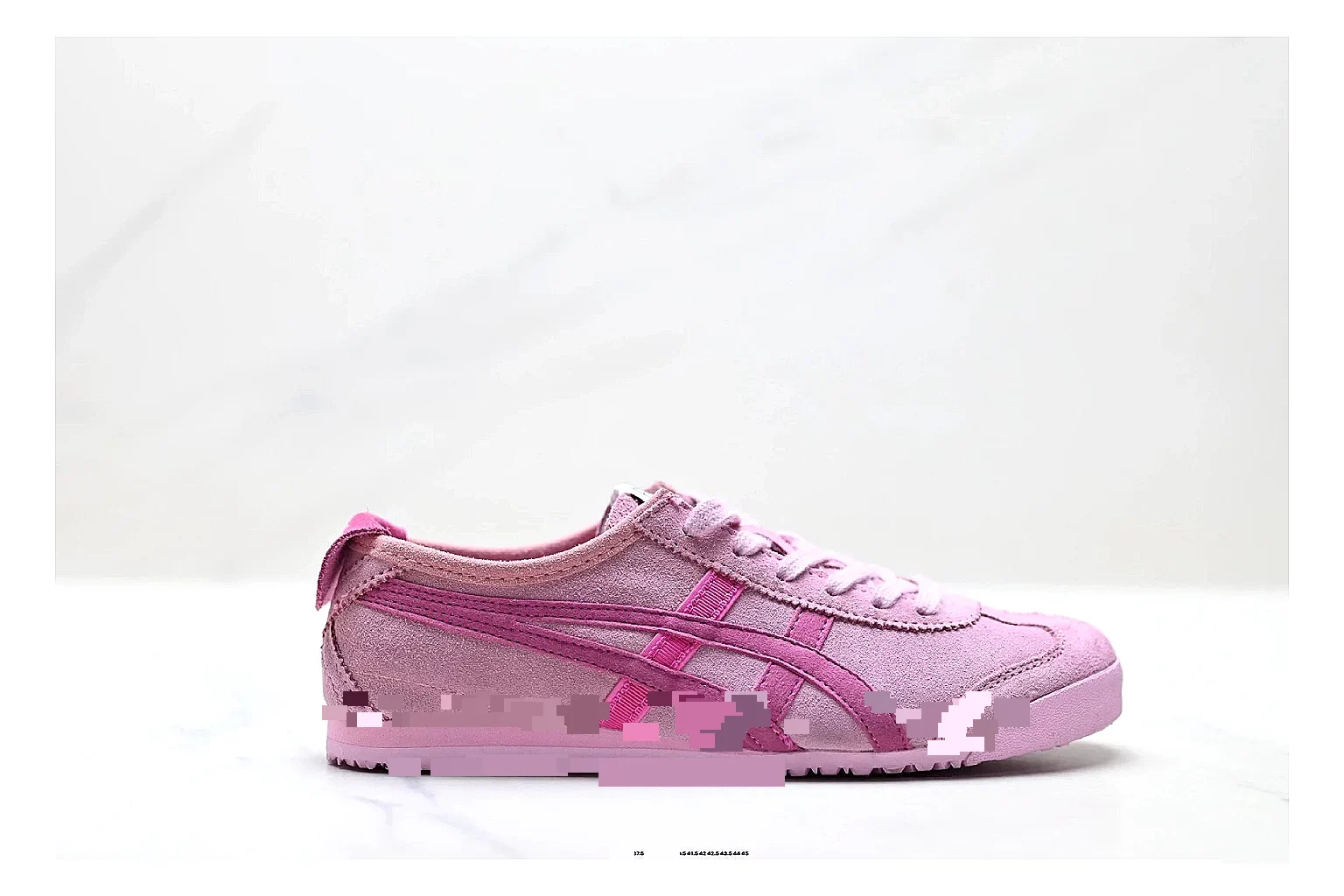 Onitsuka Tiger PATOU Pink Sneaker shopping brief image showing pink patou collaboration low-top with mixed-material upper and low-profile shape