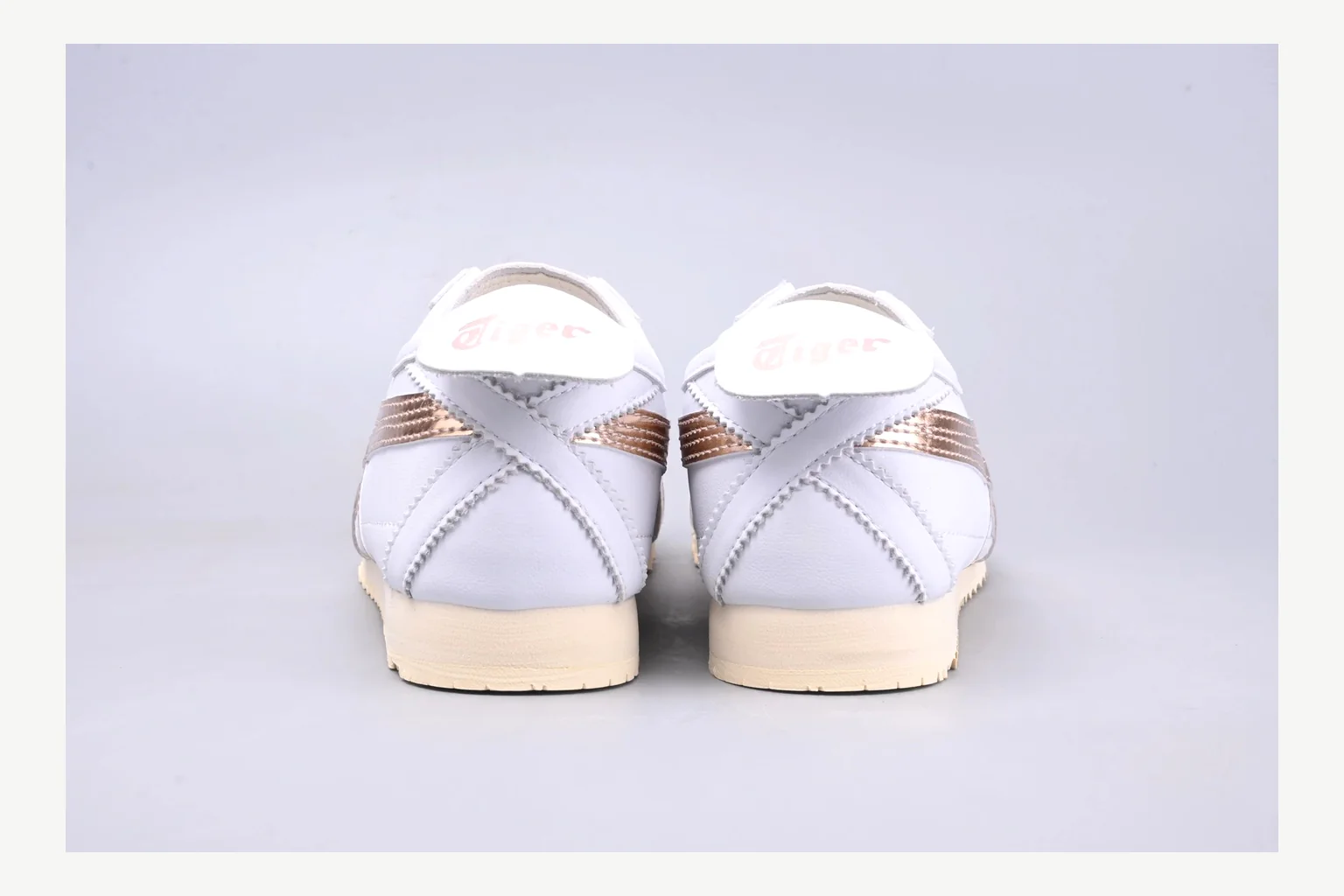 Onitsuka Tiger White Brown Sneaker shopping brief image showing white brown retro stripe low-top with mixed-material upper and low-profile shape thumbnail 6