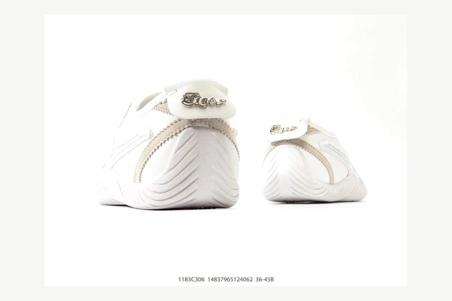 Onitsuka Tiger White Cream Sneaker shopping brief image showing white cream retro stripe low-top with mixed-material upper and low-profile shape thumbnail 3