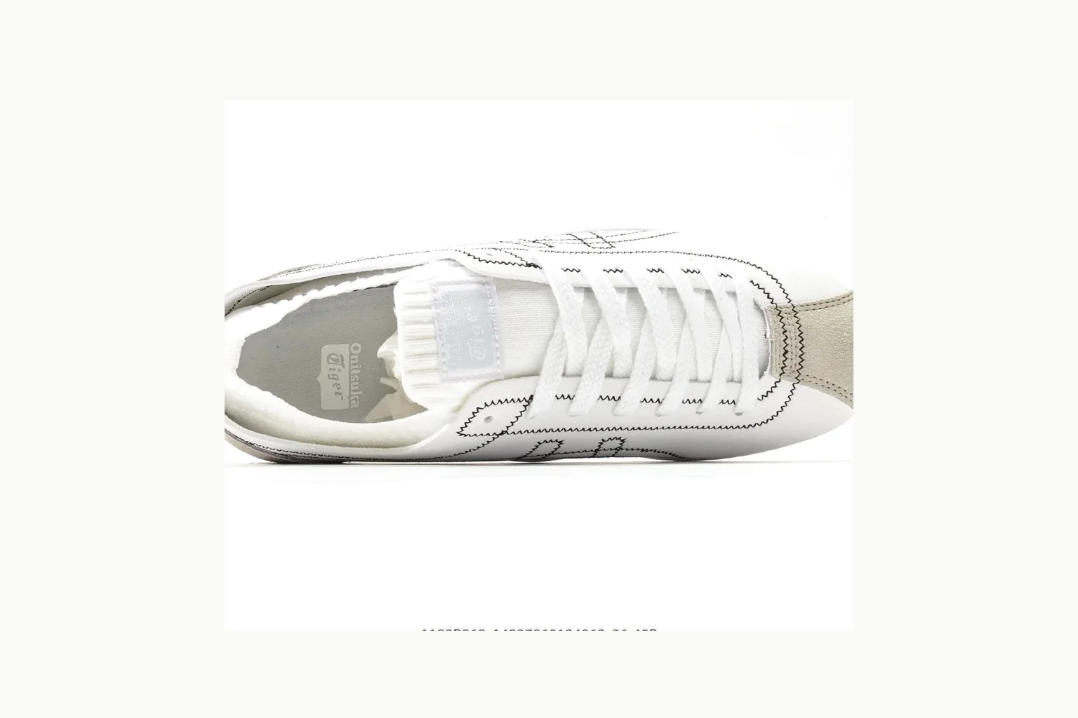 Onitsuka Tiger White Silver Sneaker shopping brief image showing white silver retro stripe low-top with mixed-material upper and low-profile shape thumbnail 5