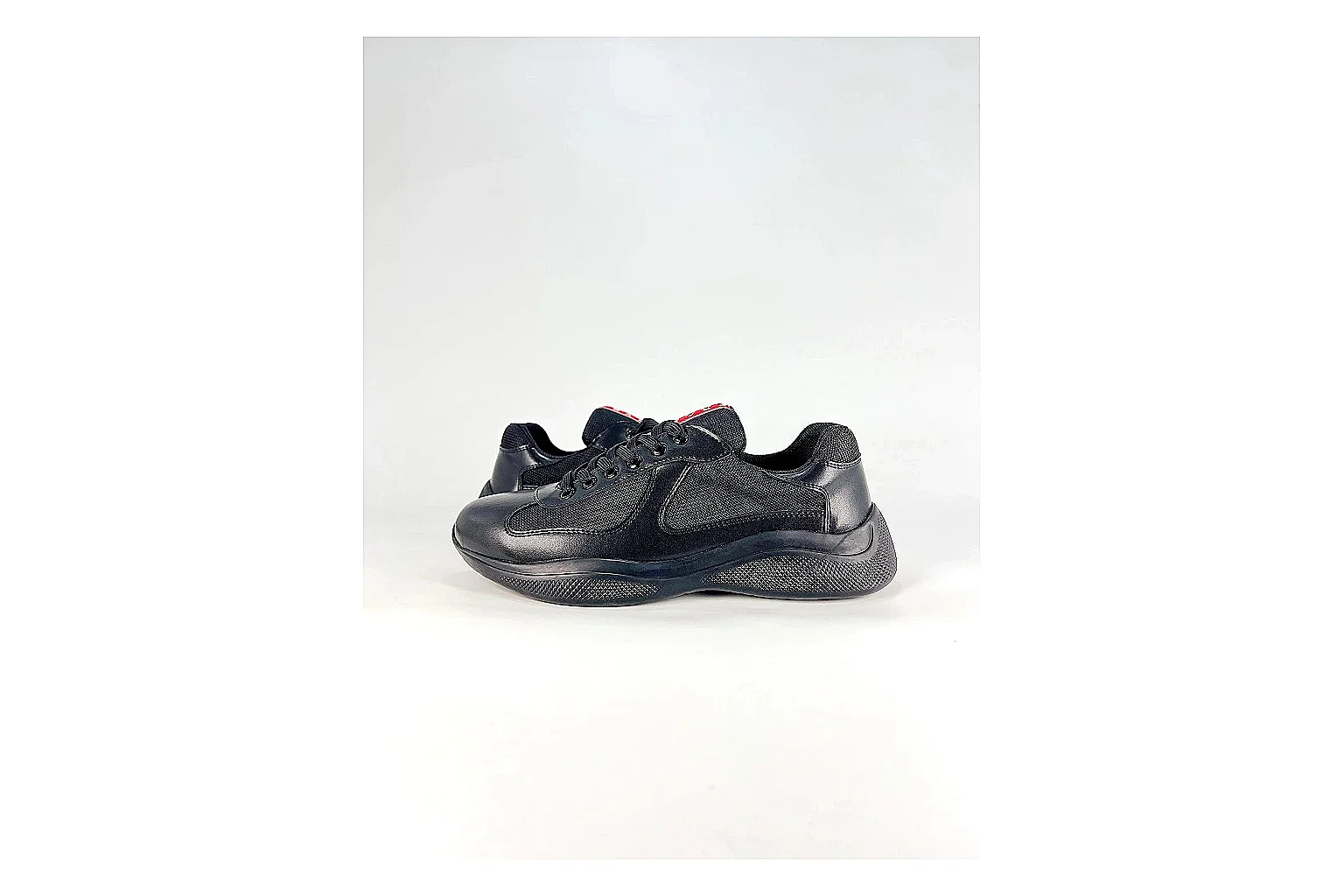 Black Runner Black Sneaker shopping brief photo showing black mesh runner upper, tonal overlays, modern running shape, and dark cushioned sole thumbnail 4