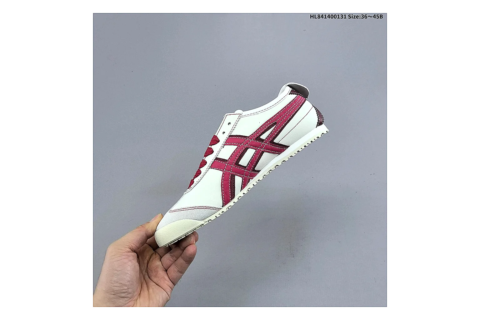 Casual Low-Top Sneaker 0789 shopping brief image showing red casual low-top with mixed-material upper and low-profile shape thumbnail 4