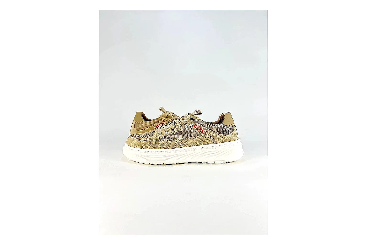 Casual Low-Top Sneaker 5218 shopping brief image showing red casual low-top with mixed-material upper and low-profile shape