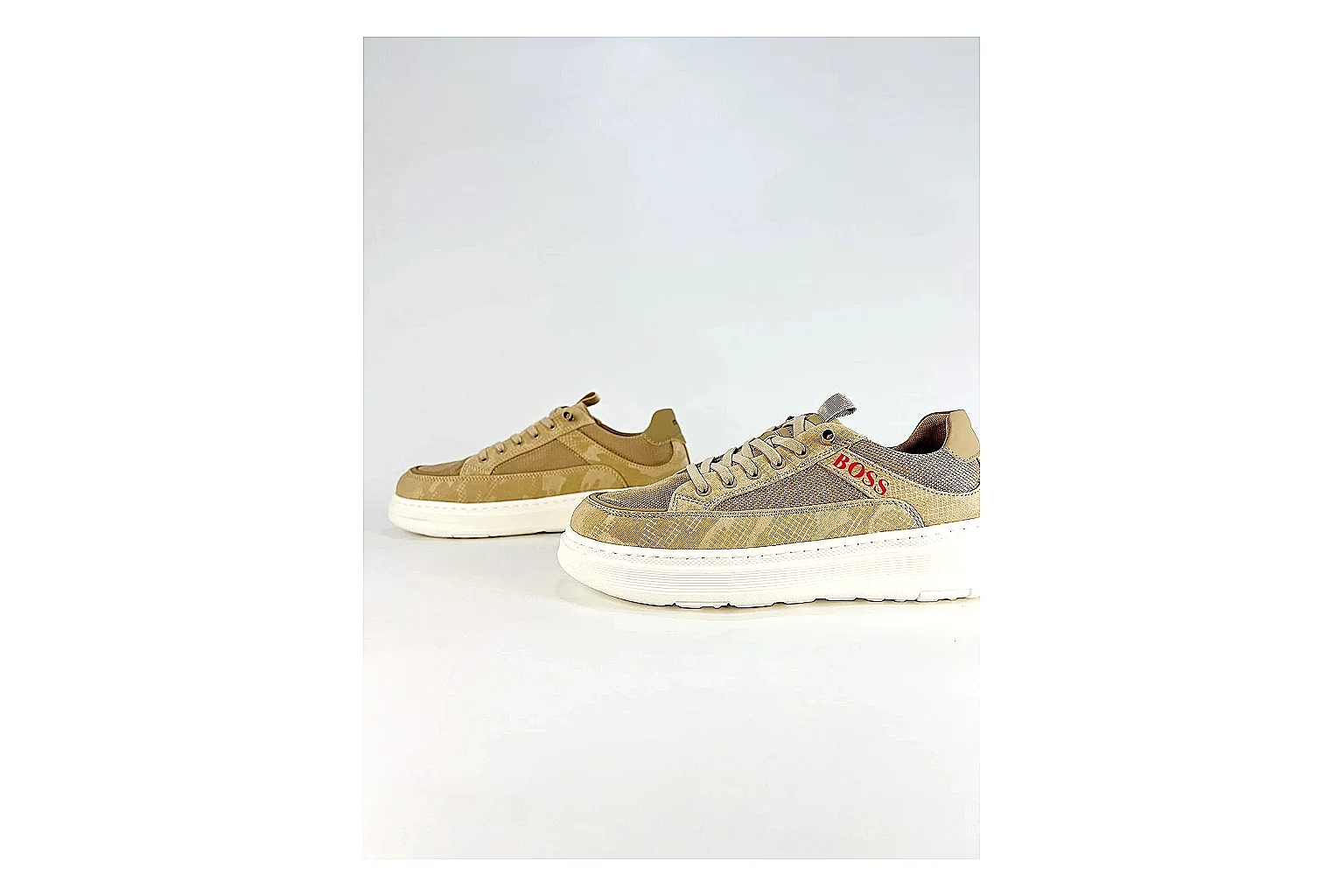 Casual Low-Top Sneaker 5218 shopping brief image showing red casual low-top with mixed-material upper and low-profile shape thumbnail 3