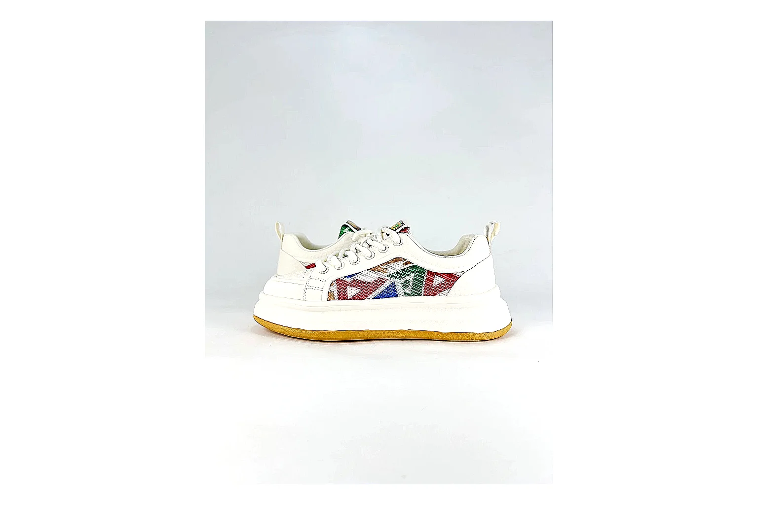Casual Low-Top Sneaker 5251 shopping brief image showing red casual low-top with mixed-material upper and low-profile shape