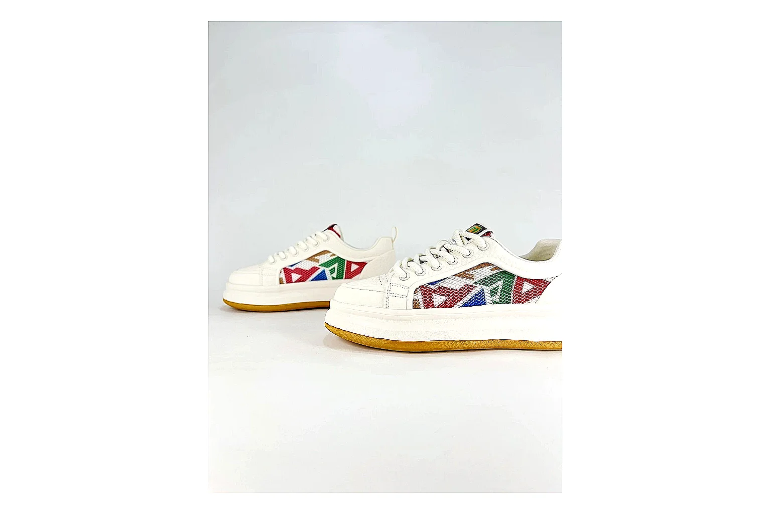 Casual Low-Top Sneaker 5251 shopping brief image showing red casual low-top with mixed-material upper and low-profile shape thumbnail 3
