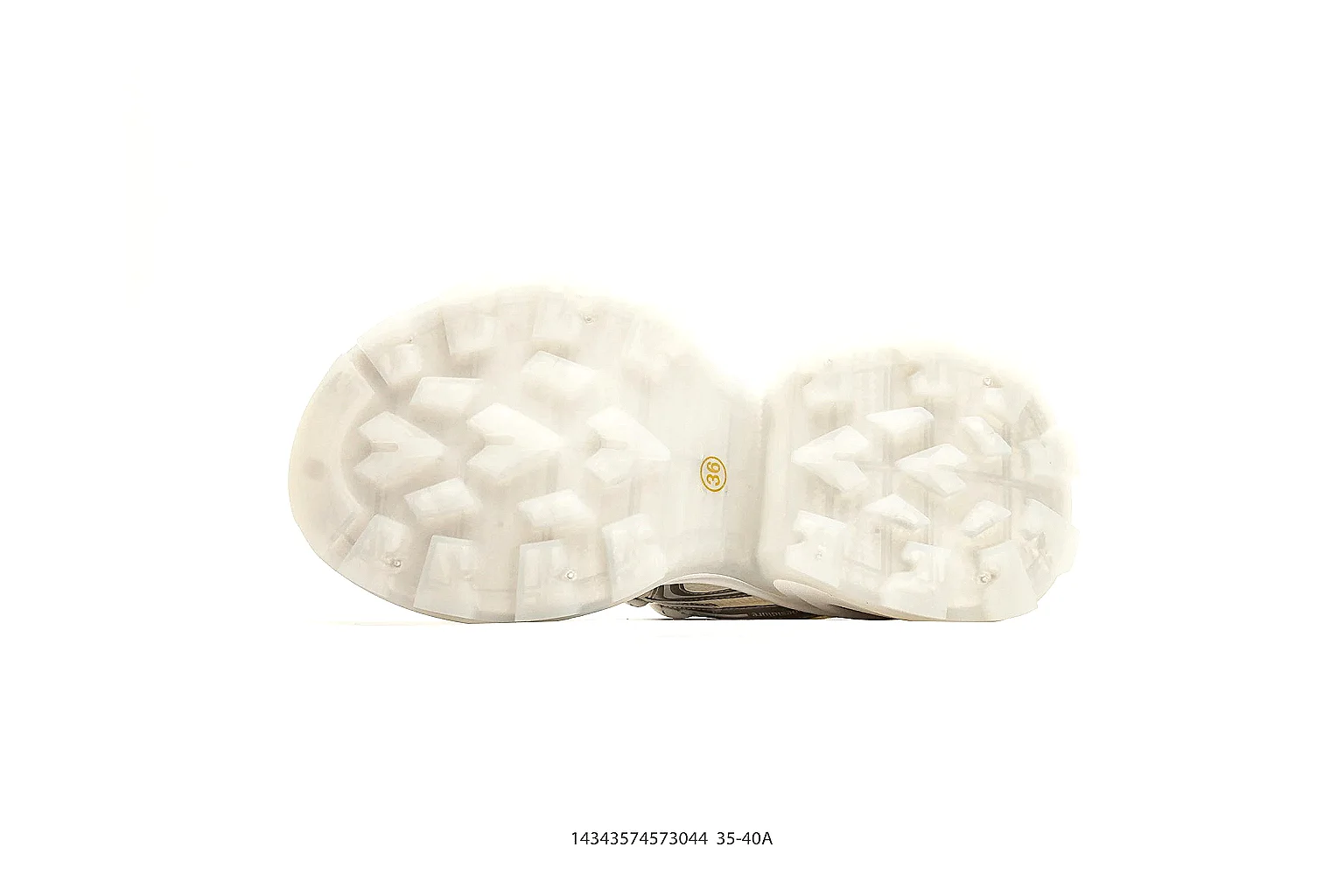 Chunky Runner White Cream Sneaker shopping brief photo showing white cream synthetic-mesh upper, chunky runner shape, layered panels, and thick cushioned sole thumbnail 2