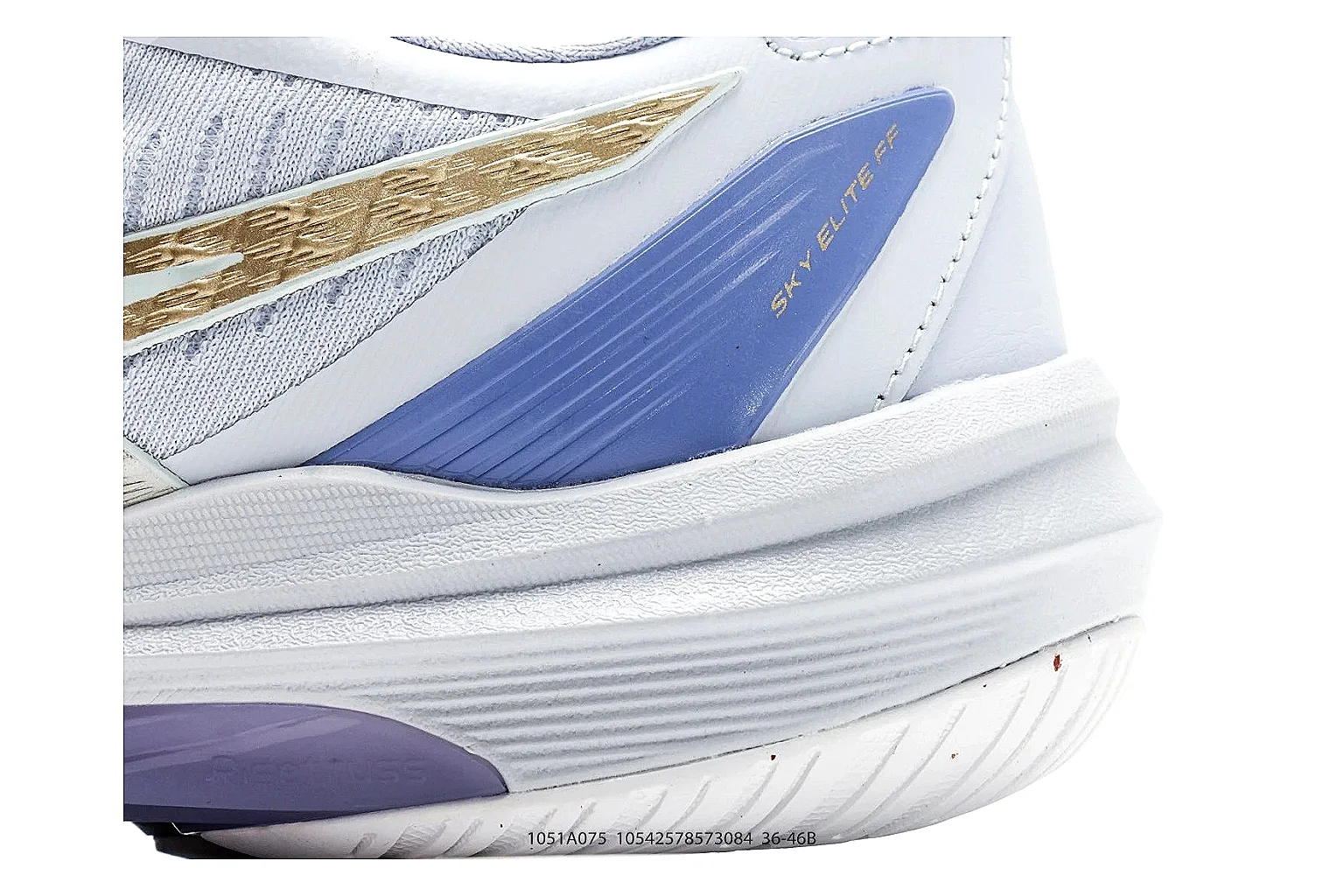 Court Runner White Purple Sneaker shopping brief photo showing white mesh-leather runner upper, purple accent panels, court-runner shape, and cushioned sole thumbnail 3