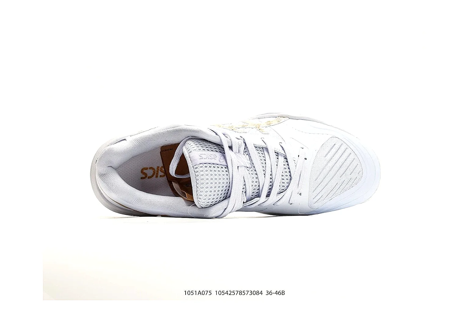 Court Runner White Purple Sneaker shopping brief photo showing white mesh-leather runner upper, purple accent panels, court-runner shape, and cushioned sole thumbnail 5