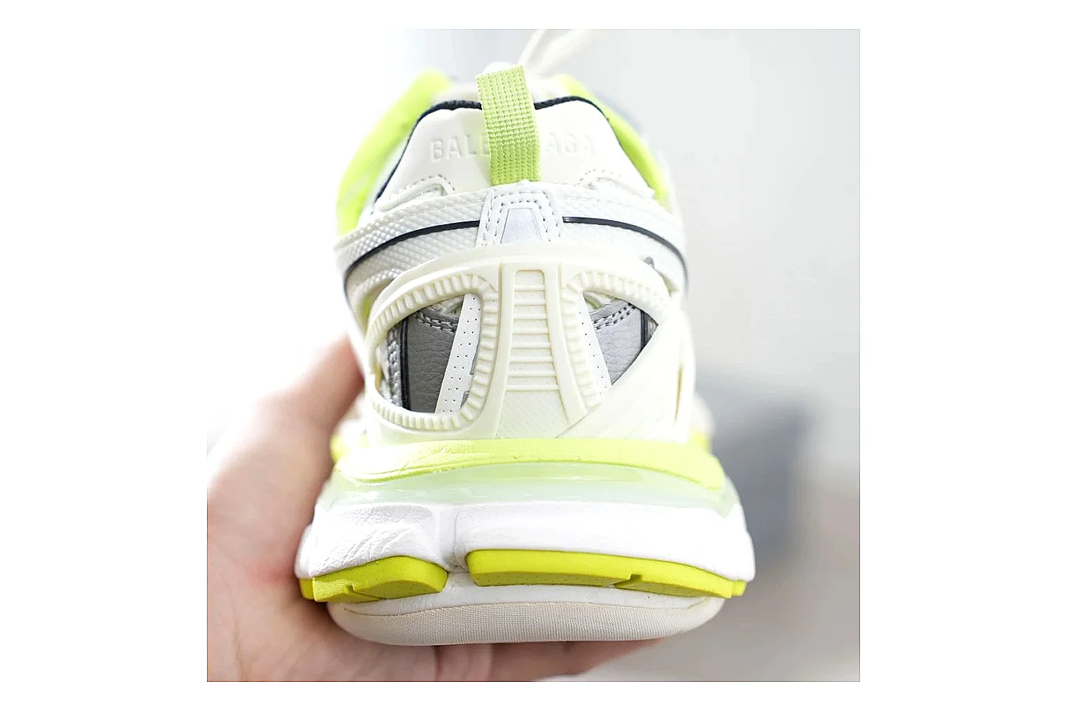 Neon Runner White Yellow Sneaker shopping brief photo showing white mesh runner upper, neon yellow accents, modern runner silhouette, and lightweight sole thumbnail 3