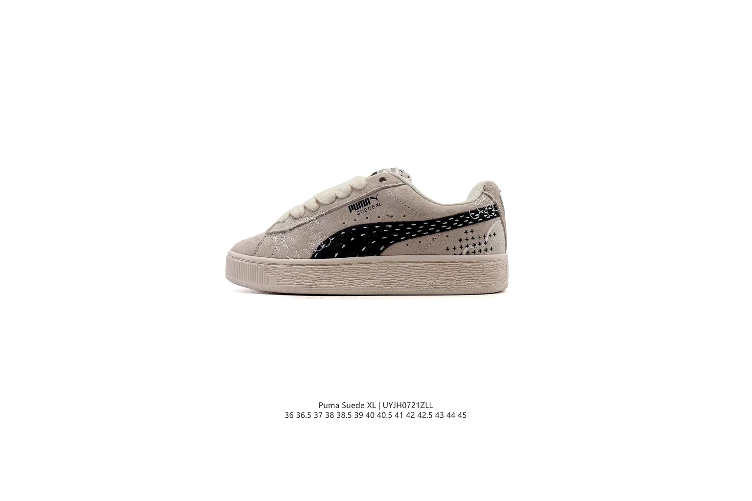 Puma Suede Beige Black suede low top six photo view