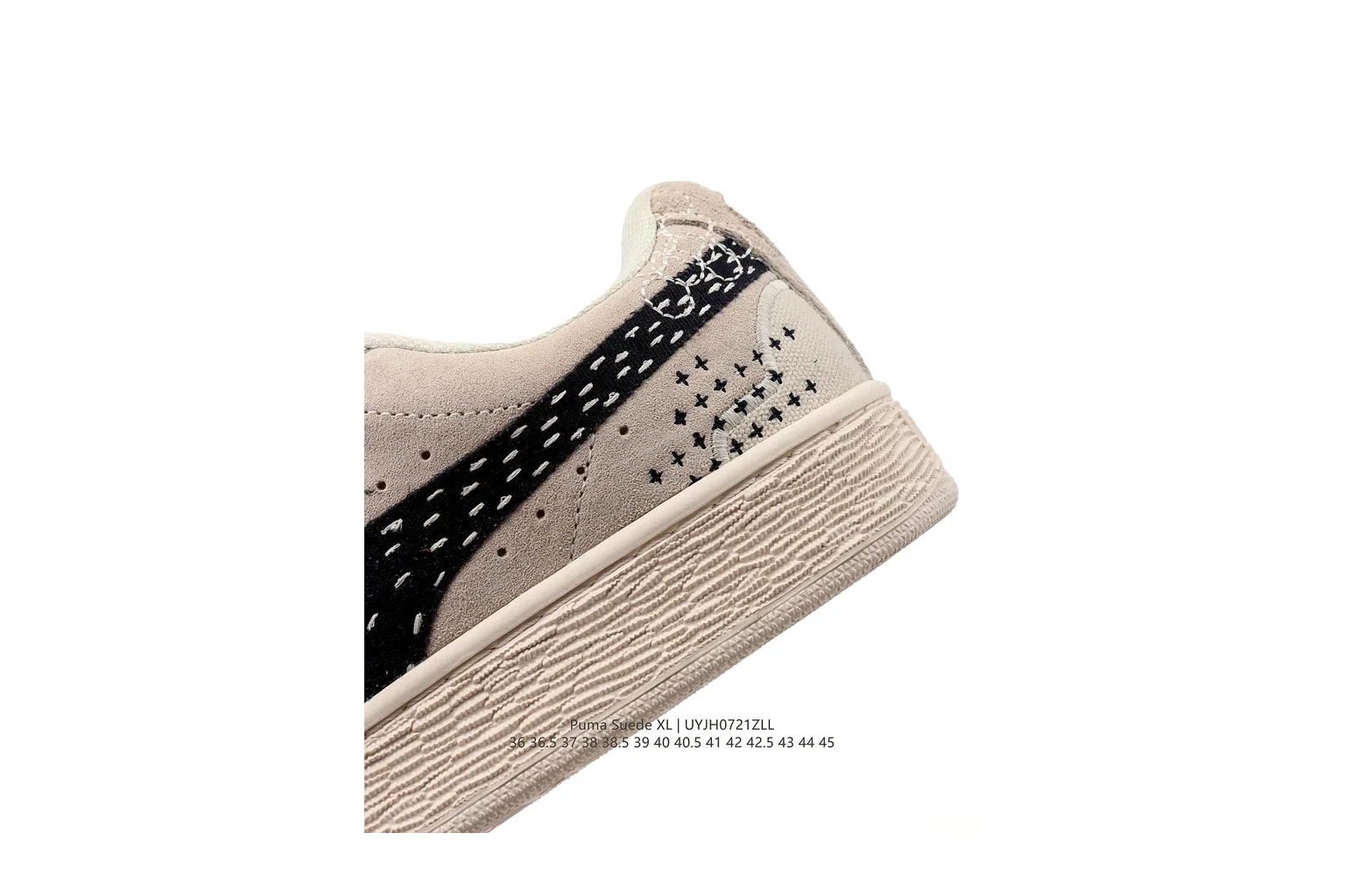 Puma Suede Beige Black suede low top six photo view thumbnail 3