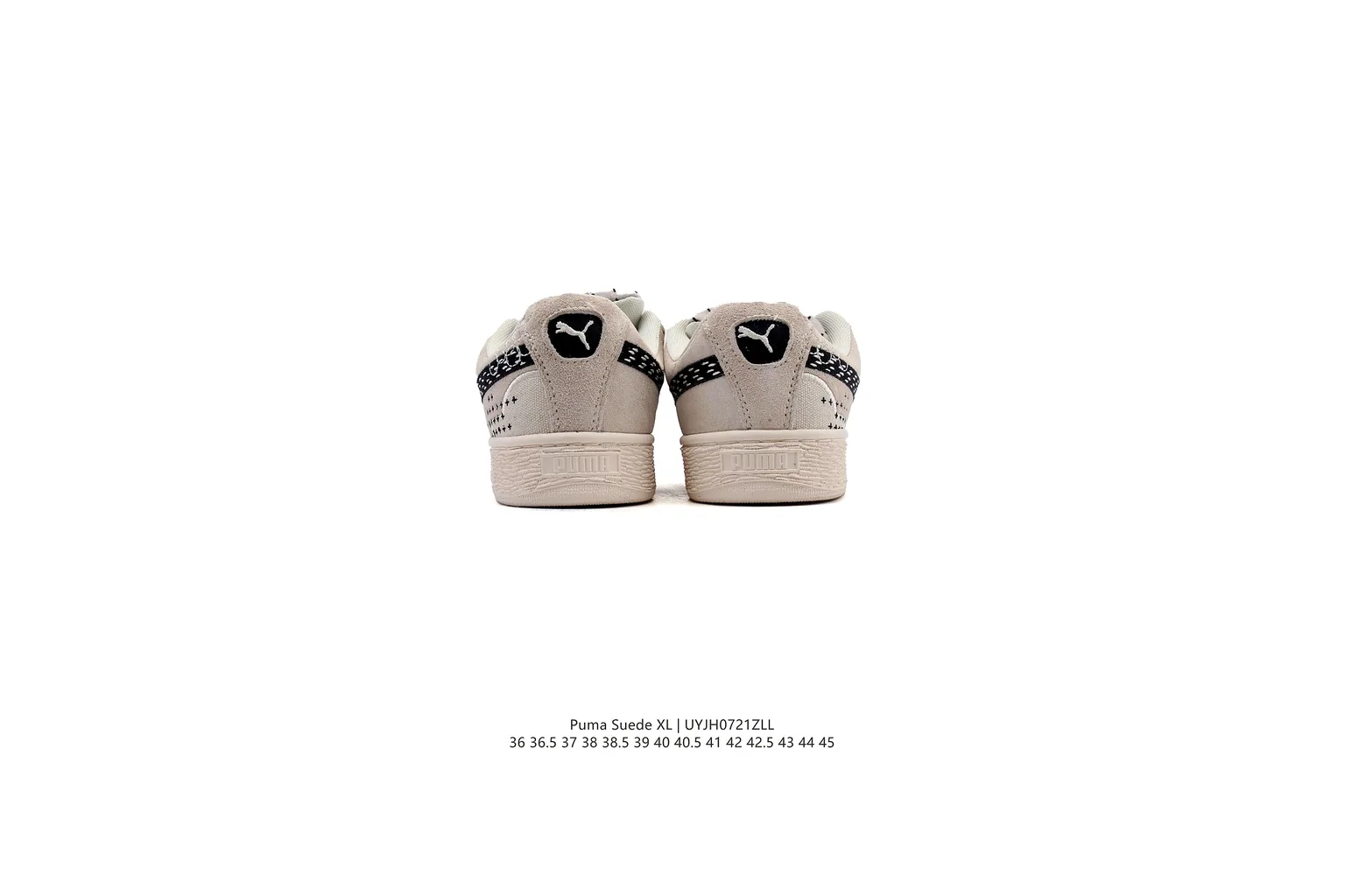 Puma Suede Beige Black suede low top six photo view thumbnail 6