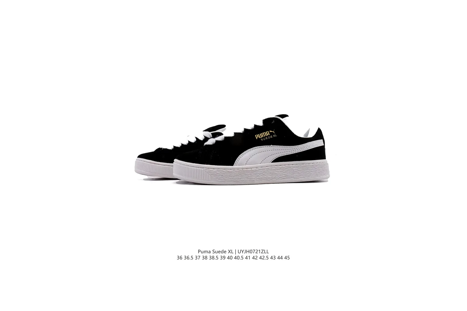 Puma Suede Black White suede low top six photo view thumbnail 4