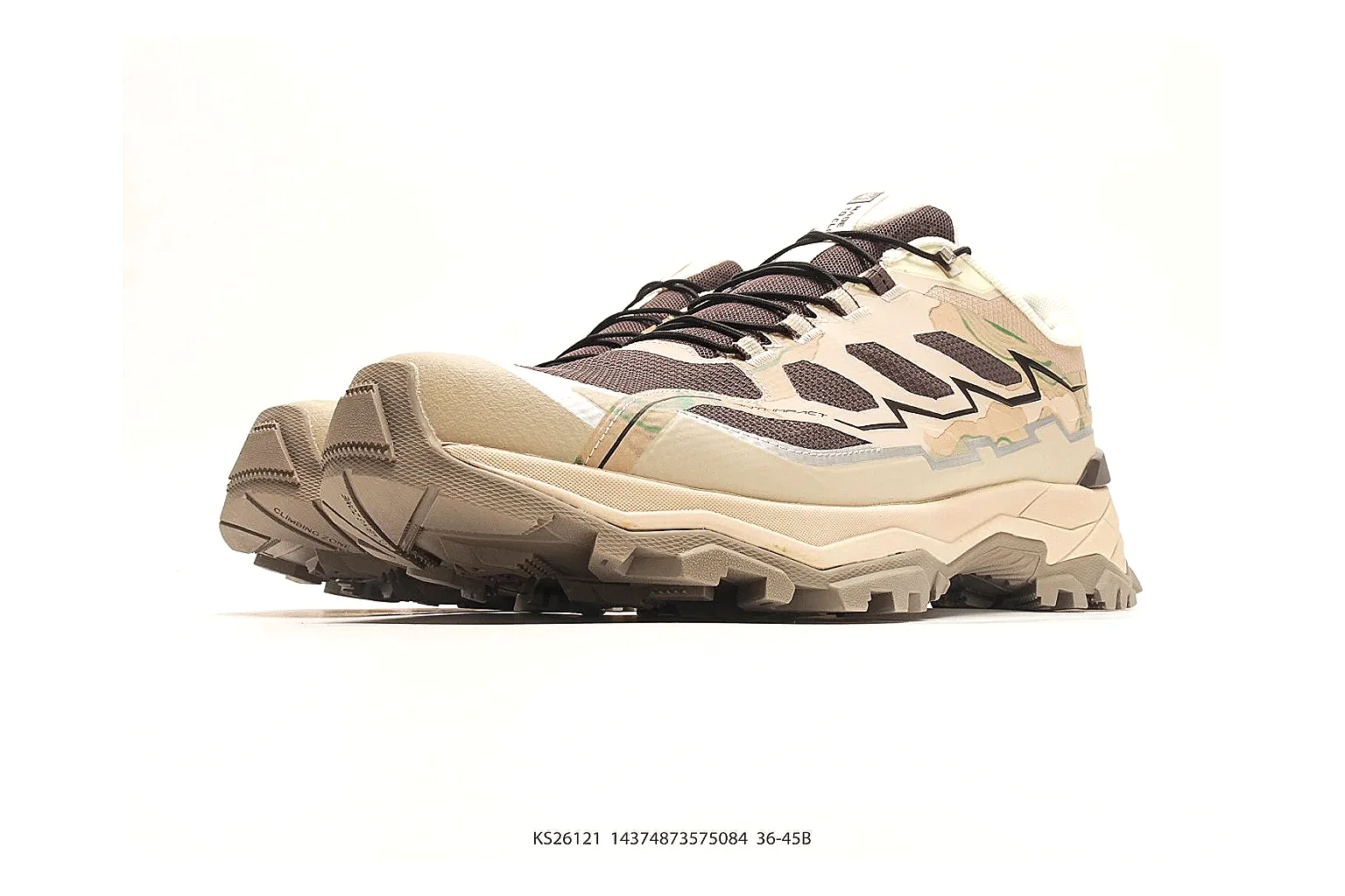 gogobuy.cloud Salomon Trail Runner Beige Brown agent risk brief six-photo gallery thumbnail 3
