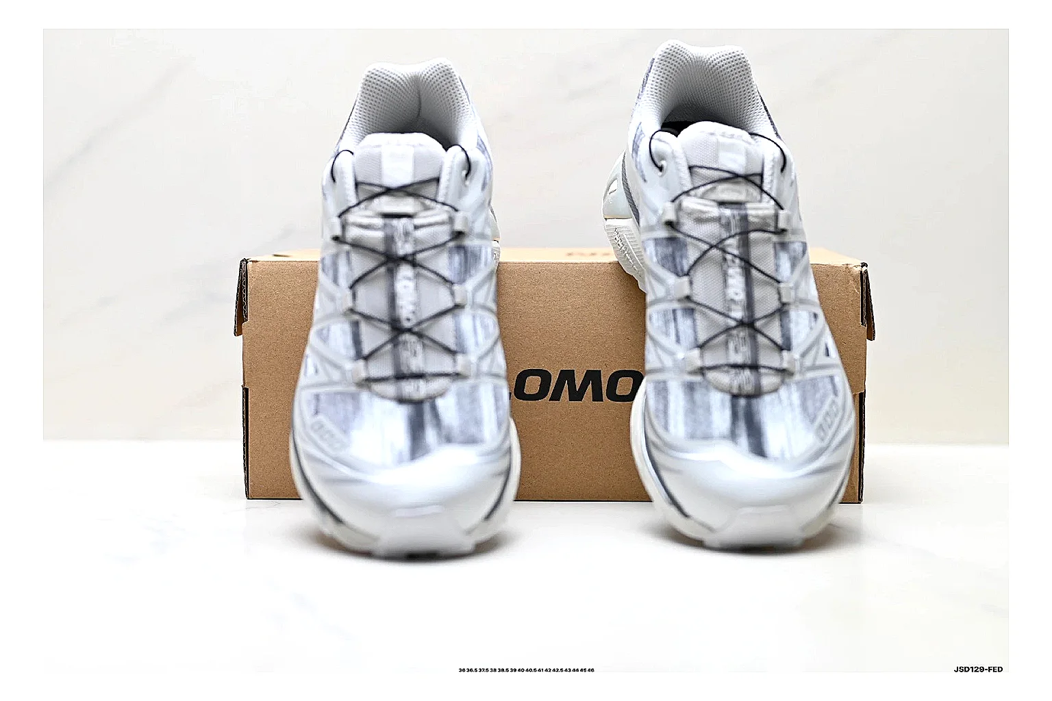 Salomon Xt Runner Silver Gray shopping brief photo showing silver gray mesh trail upper, technical runner overlays, speed-lace style structure, and rugged sole thumbnail 3
