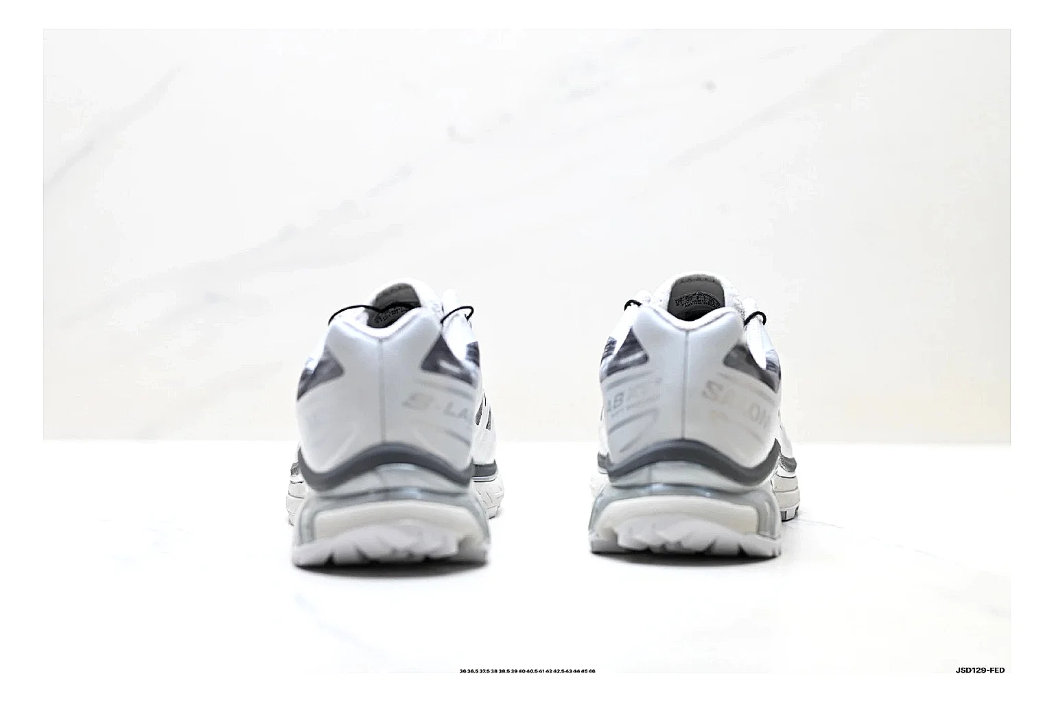 Salomon Xt Runner Silver Gray shopping brief photo showing silver gray mesh trail upper, technical runner overlays, speed-lace style structure, and rugged sole thumbnail 6