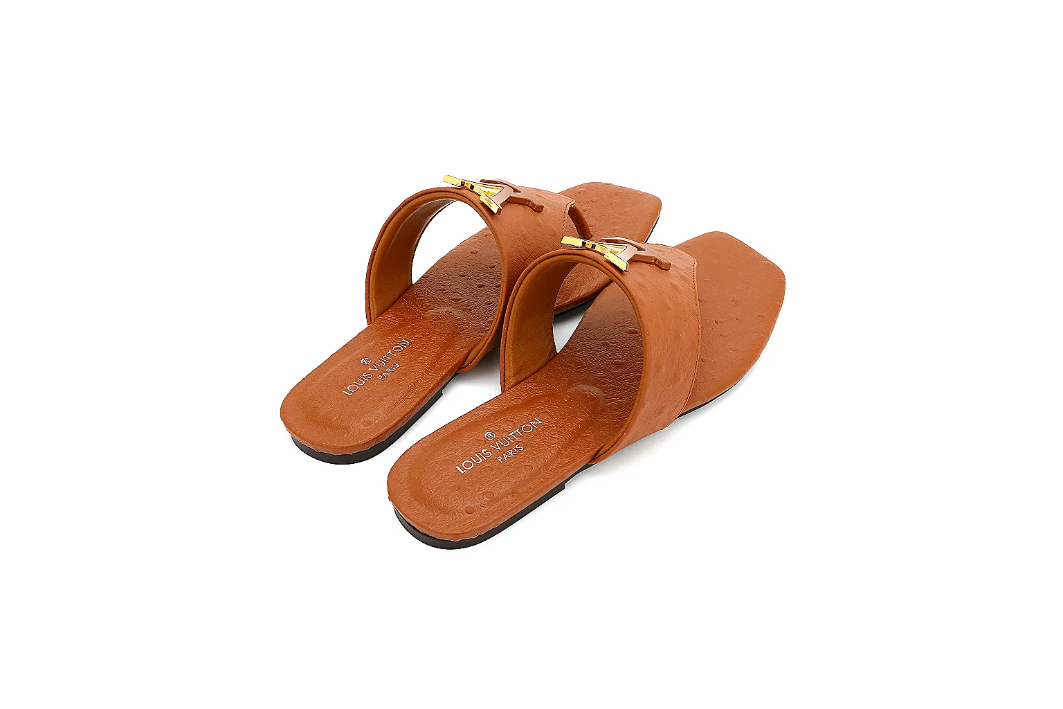 GogoBuy agent brief photos for Other Brown Leather Slide Sandal thumbnail 2