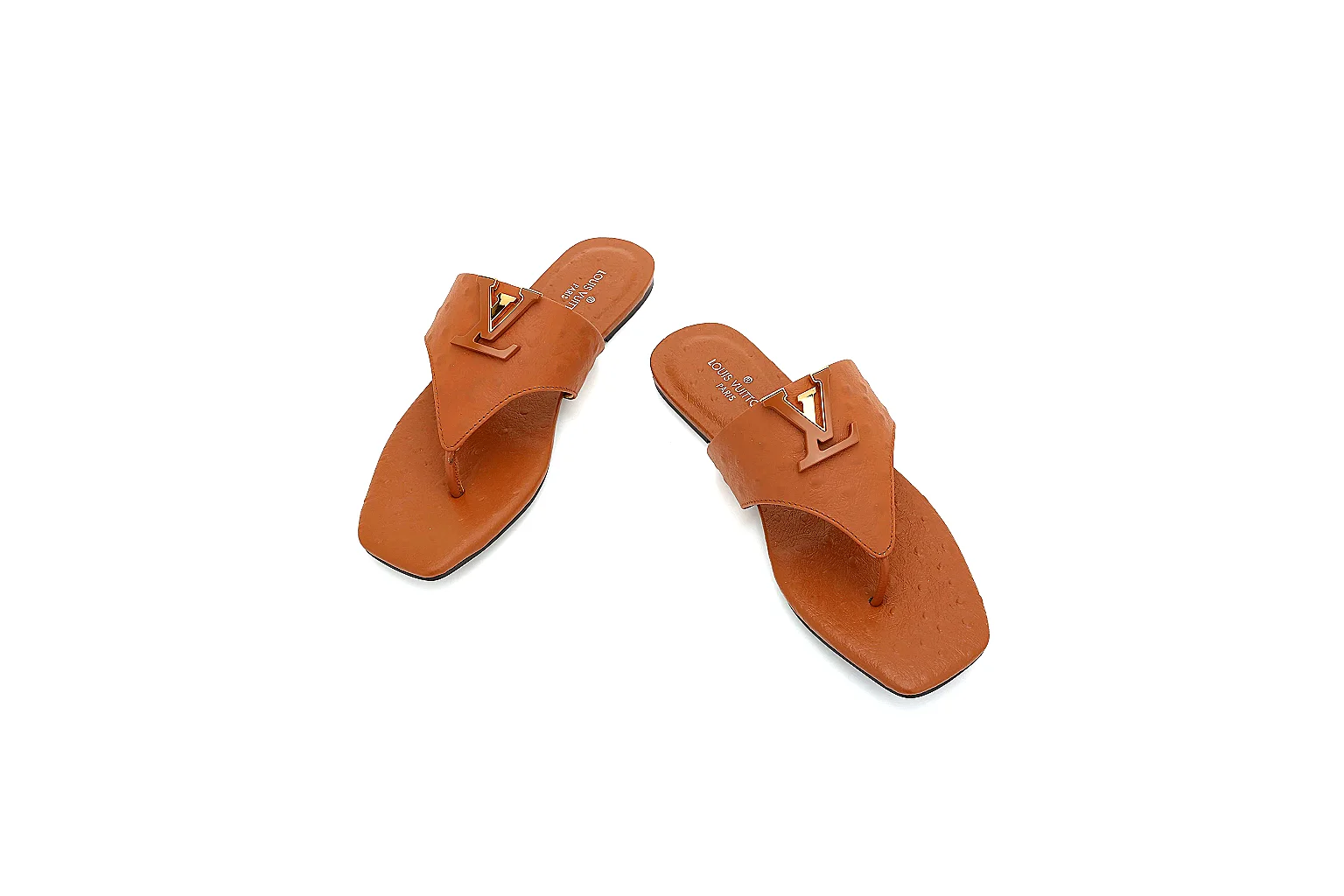 GogoBuy agent brief photos for Other Brown Leather Slide Sandal thumbnail 3