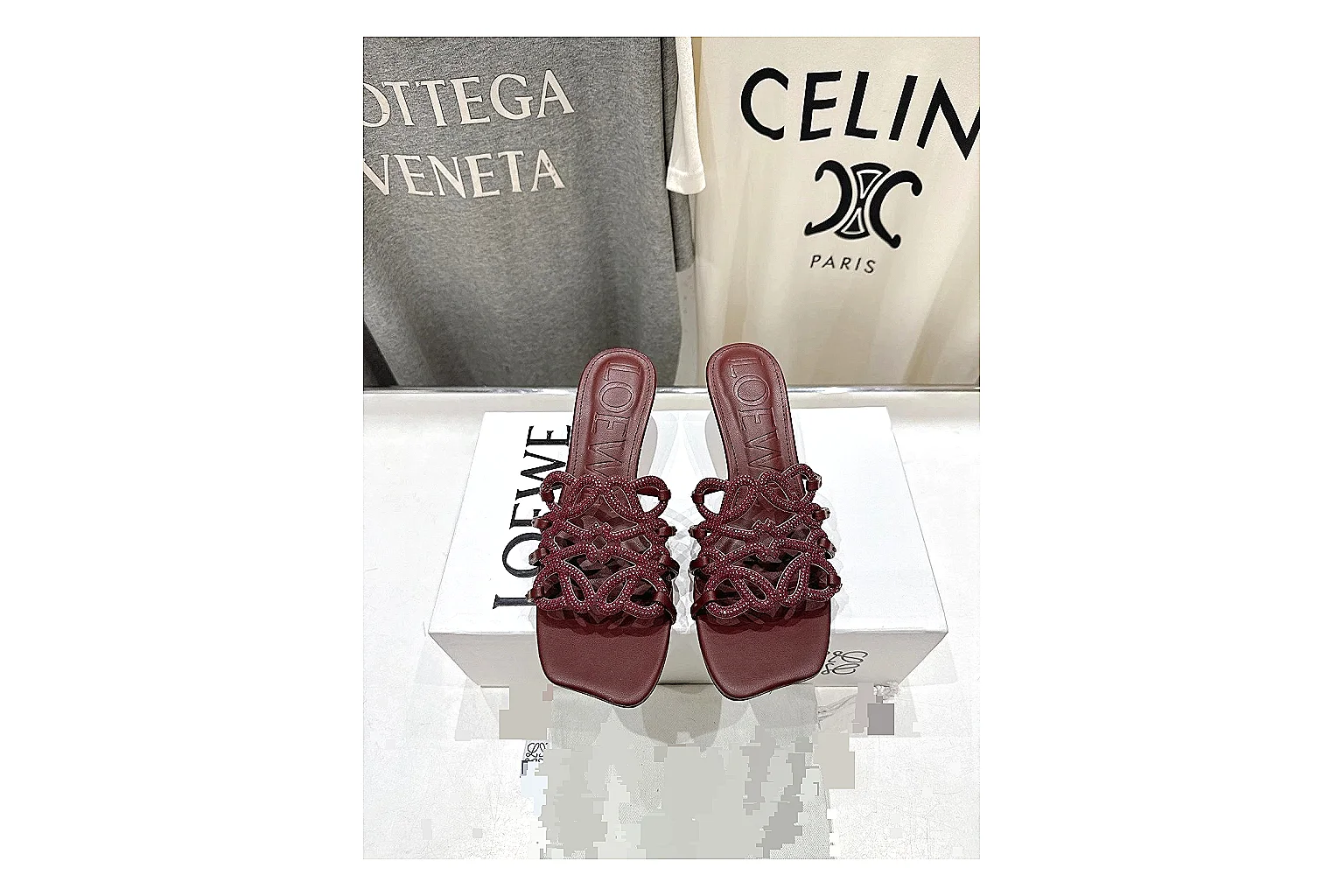 gogobuy.cloud Burgundy Woven Mule 9843 Burgundy mule product image